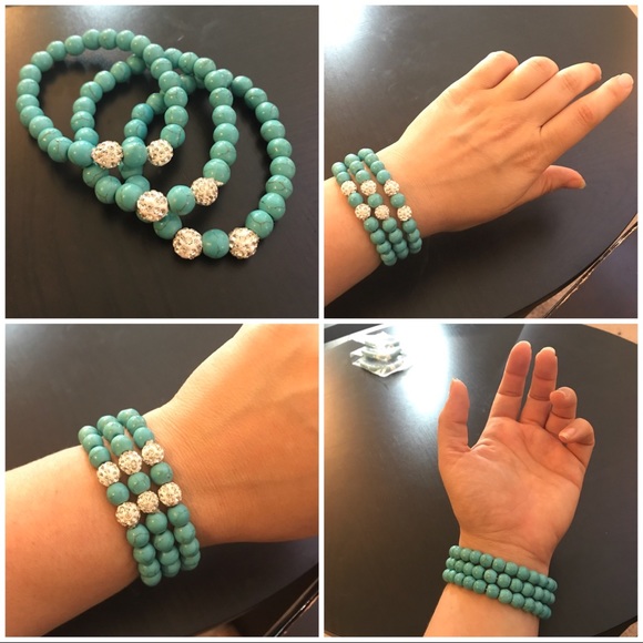 💙💎GRATEFUL💙MAKER💎💙 Jewelry - NEW💙💎BUNDLE OF 3!💎💙3 TURQUOISE BLING BRACELETS